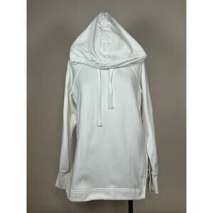 COS Women's Relaxed Fit Long Hoodie White Sweatshirt Size S